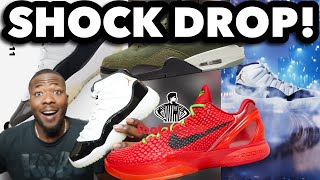 SHOCK DROP GOING LIVE FOR JORDAN 11 GRATITUDE CRAZY NEWS ON KOBE 6 REVERSE GRINCH BE READY [upl. by Yecrad673]