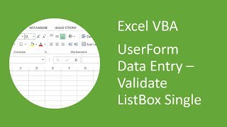 Excel UserForm Validate ListBox Single Selection VBA [upl. by Olegna]