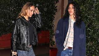 Lily Rose Depp and her girlfriend 070 Shake enjoyed a dinner date at Giorgio Baldi [upl. by Onaicul22]