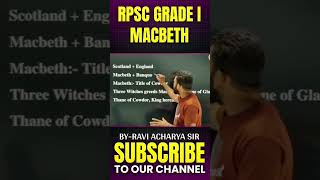 RPSC GRADE1 MACBETH reet2022englishbyraviacharyasir GRADE1RAVIACHARYASIR [upl. by Amikat578]