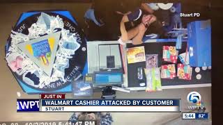 Walmart cashier attacked by customer [upl. by Ynner908]