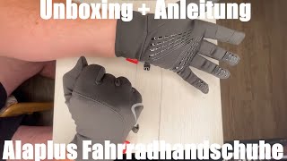 Handschuhe f HerrenDamen Fahrradhandschuhe warme winddichte Winterhandschuhe Unboxing amp Anleitung [upl. by Yacano]