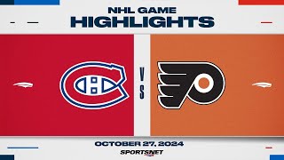 NHL Highlights  Canadiens vs Flyers  October 27 2024 [upl. by Aiyt]