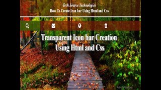 Transparent Icon bar Creation Using Html and Css  Transparent Icon bar In Html Css [upl. by Janice]