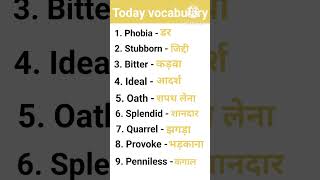 Today vocabulary english meaning wordmeaning learnmeaning [upl. by Ardnalac]