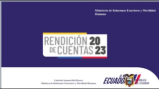 Rendición de Cuentas Cancillería 2023 [upl. by Yhtorod]