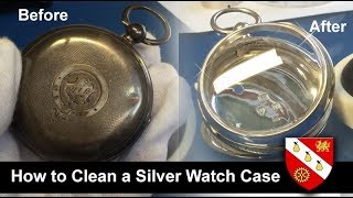 How To Clean Silver at Home  Mechanical Pocket Watch Case [upl. by Prescott]