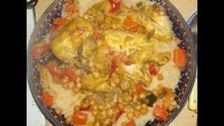 Couscous marocain au poulet  ingrédient en barre dinfo  étapes en comm [upl. by Odin288]