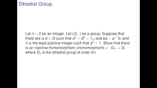 Algebra  Dihedral Group [upl. by Wharton]