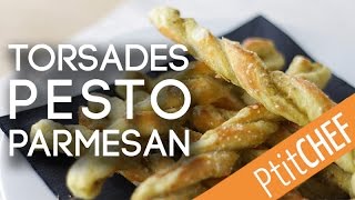 Recette Torsades feuilletées pesto parmesan Ptitchefcom Pas à pas Stop Motion [upl. by Assillem]