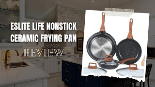 ESLITE LIFE Nonstick Ceramic Frying Pan  Review [upl. by Akinak]