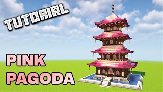 How To Build A Pink Pagoda  Minecraft Tutorial [upl. by Zeculon]