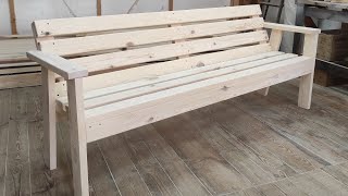 Лавка садова масив сосни столярна Garden bench pine massif Gartenbank Kiefernmassiv woodworking diy [upl. by Hanikahs]