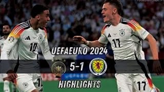 Germany vs Scotland highlights🇩🇪🏴󠁧󠁢󠁳󠁣󠁴󠁿51Euros2024 first game🏆 [upl. by Derdle]