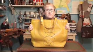 Orla Kiely Yellow Punched Stem Leather Tote Review [upl. by Ernesta]