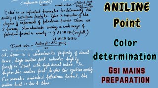 Aniline Point ‖ Color Determination by Saybolt Method ‖ Combined GeoScientist MAINS Preparation [upl. by Seed]