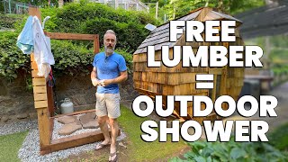 I built an OUTDOOR Shower with FREE Lumber [upl. by Theola]