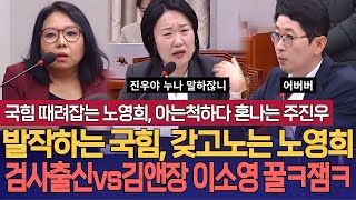 진짜 쎄다 국힘 전체로 덤벼도 눈도 깜박 안하는 노영희 변호사 김앤장변호사였던 이소영 의원에게 혼나는 검사출신 주진우 의원 어리둥절 정진석 비서실장 ㅋㅋ [upl. by Eltrym876]