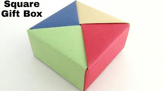 Square Gift Box  DIY Modular Origami Tutorial by Paper Folds ❤️ [upl. by Klayman]