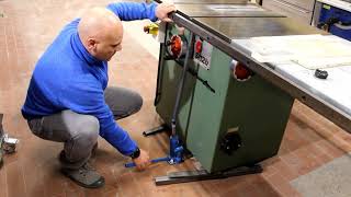 29 BANCO SEGA MONTAGGIO RUOTE  BENCH SAW WHEEL MOUNTING [upl. by Hgielrebma]