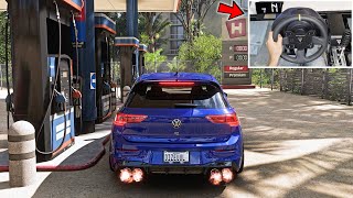 Forza Horizon 5  VOLKSWAGEN GOLF 8 R  Steering Wheel Gameplay [upl. by Brigette392]