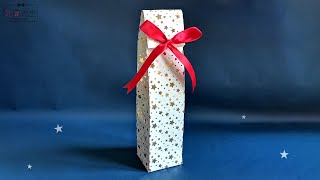 How to wrap a bottle as gift with wrapping paper  Gift wrapping ideas for wine bottle [upl. by See]