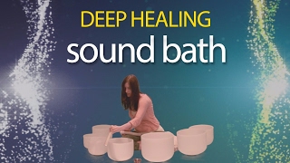 Sound Healing with Crystal Bowls  Sound Bath by Michelle Berc [upl. by Leonteen]