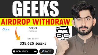 GEEKS Airdrop Withdrawal Process  GEEKS Listing  Geeks Withdrawal [upl. by Braden438]