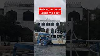 Arriving in Lamu island via boat lamu travelvlog travel dhow majlis lamukenya coast [upl. by Illoh]