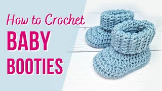 How to Crochet Baby Booties  Fast amp Easy [upl. by Arraeic84]