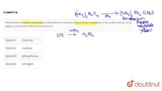 The formation of yellow precipitate by the addition of solution of ammonium molybdate [upl. by Howard]