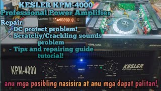 KESLER KPM4000 Power Amplifier  Repair DC Protect and ScratchyCrackling Sound [upl. by Domella]