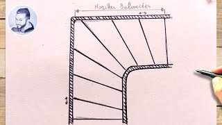 Comment dessiner un escalier balancé [upl. by Joette]