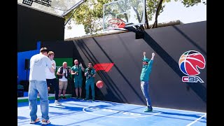 F1 driver Fernando Alonso shows off basketball skills before competition [upl. by Jennie]