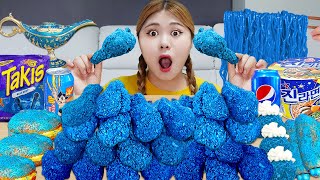 ASMR MUKBANG BLUE TAKIS CHICKEN FIRE NOODLES EATING SOUND by HIU 하이유 [upl. by Mcquoid]