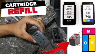 HOW TO REFILL CANON PG745s and CL746s EMPTY CARTRIDGE [upl. by Eisso24]