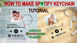 HOW TO MAKE DIY SPOTIFY PLAQUE  STEPBYSTEP Spotify Music Keychain SUBLIMATION SPOTIFY KEYCHAIN [upl. by Nana276]