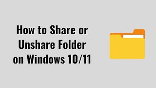 How to Share or Unshare Folder on Windows 10 [upl. by Anegroeg950]