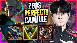 ZEUS PERFECT GAME WITH CAMILLE  T1 Zeus Plays Camille TOP vs Fiora  Season 2024 [upl. by Ibor375]