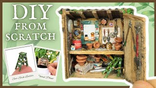 EASY miniature garden shed for Potted Plants or Dollhouse FROM SCRATCH [upl. by Cummings]