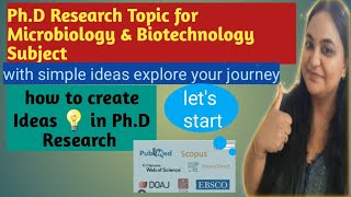 PhD Research topics related to Microbiology ampBiotechnology Scopus  webscienceQ A [upl. by Alegre731]