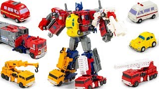 Transformers Bumblebee Ironhide Ratchet Optimus Prime Grapple Inferno Combine Vehicle Robot Toys [upl. by Allimrac]