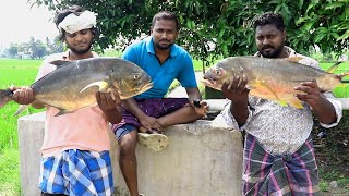 GIANT FISH FRY  Trevally Fish Fry Recipe  Paarai Meen  Cooking In Village [upl. by Aniz]