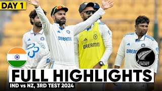 India vs New Zealand 3rd Test Cricket Match Day 1 Full Highlights Cricket Live Highlights 1112024 [upl. by Sungam520]