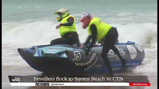 Trans Agulhas Challenge  Revellers flock to Santos Beach in Mossel Bay [upl. by Yelknirb418]