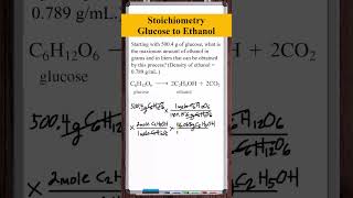 Stoichiometry  Fermentation  Amount of Ethanol Produced from Glucose [upl. by Llennahs]