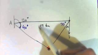 9E  Triangulation Using the Sine amp Cosine Rule [upl. by Eissehc]