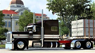 Bourque Express  New Trailer Mod 💥 Benson Flatbed  Peterblit Replica  American Truck Simulator [upl. by Past]