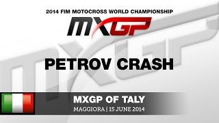 MXGP of Italy 2014 Petar Petrov Crash while battling with Tim Gajser  Motocross [upl. by Etteloc621]