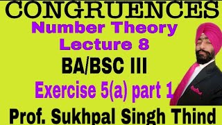 CONGRUENCES in Number Theory part 1 Chapter 5th BaBscIII How to find remainder using congruence [upl. by Kitti]